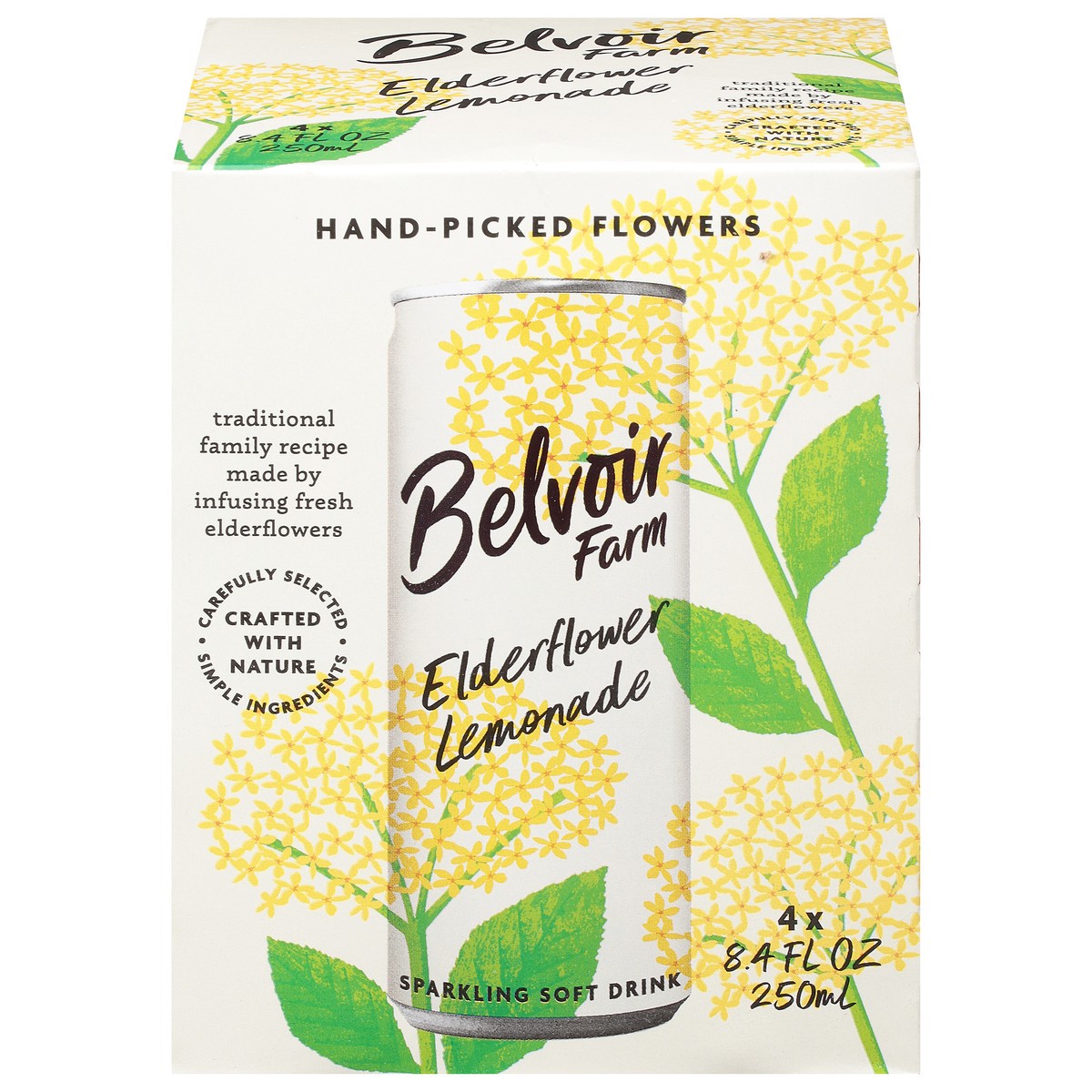 slide 7 of 13, Belvoir Farm Elderflower Lemonade Sparkling Soft Drink 4 - 8.4 fl oz Cans, 4 ct