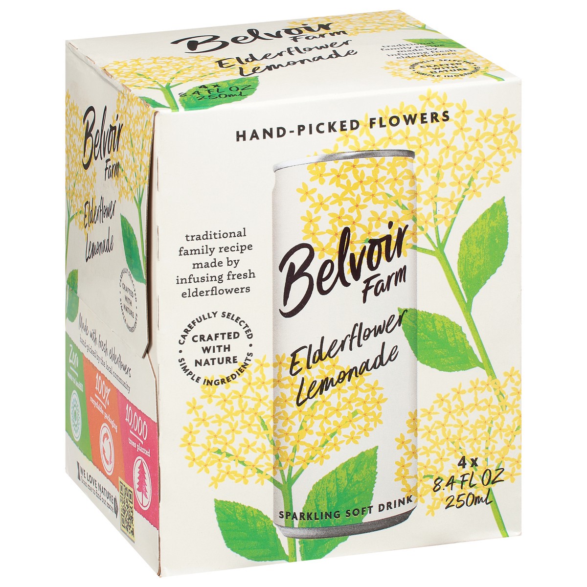 slide 11 of 13, Belvoir Farm Elderflower Lemonade Sparkling Soft Drink 4 - 8.4 fl oz Cans, 4 ct