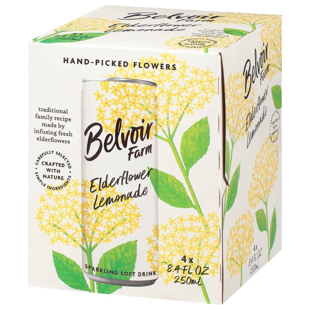slide 13 of 13, Belvoir Farm Elderflower Lemonade Sparkling Soft Drink 4 - 8.4 fl oz Cans, 4 ct
