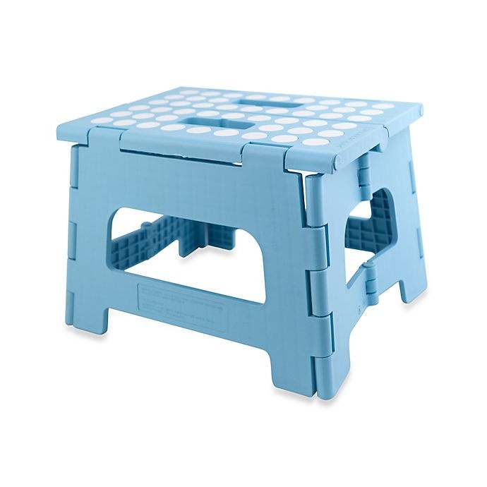 slide 1 of 2, Kikkerland Kikklerland Rhino II Folding Stool - Blue, 1 ct