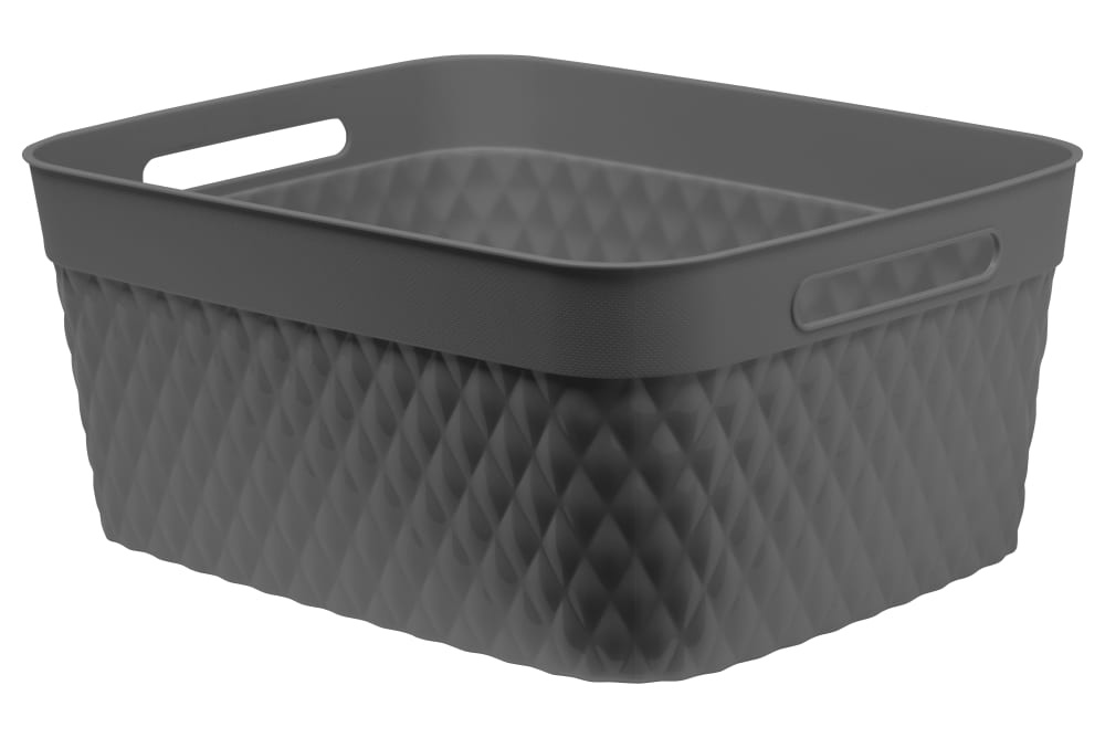 slide 1 of 1, Starplast Large Rectangular Quilted Flex Basket - Gray, 1 ct