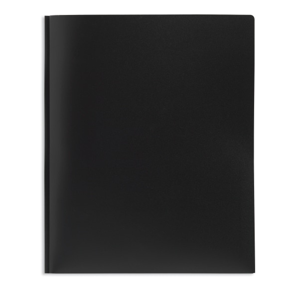 slide 1 of 2, Office Depot Brand 2-Pocket Poly Folder With Prongs, Letter Size, Black, 1 ct