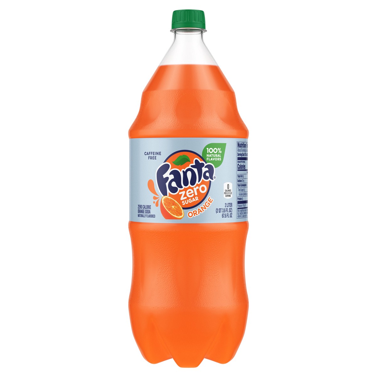 slide 1 of 9, Fanta Orange Zero Sugar Bottle- 2 liter, 67.60 fl oz