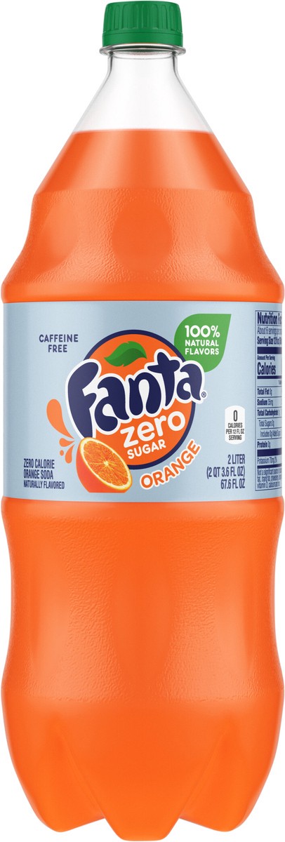 slide 2 of 9, Fanta Orange Zero Sugar Soda Fruit Flavored Soft Drink, 2 Liters, 67.60 fl oz