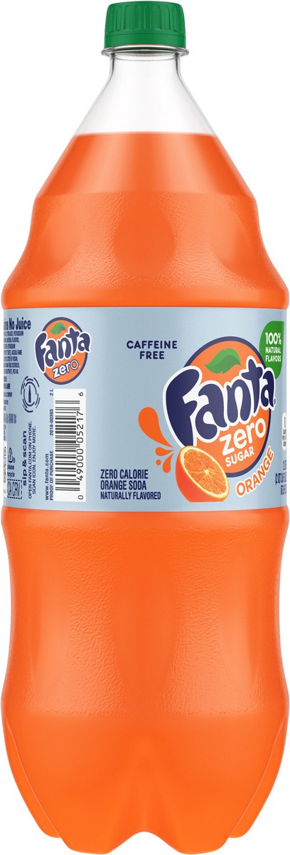 slide 8 of 9, Fanta Orange Zero Sugar Soda Fruit Flavored Soft Drink, 2 Liters, 67.60 fl oz