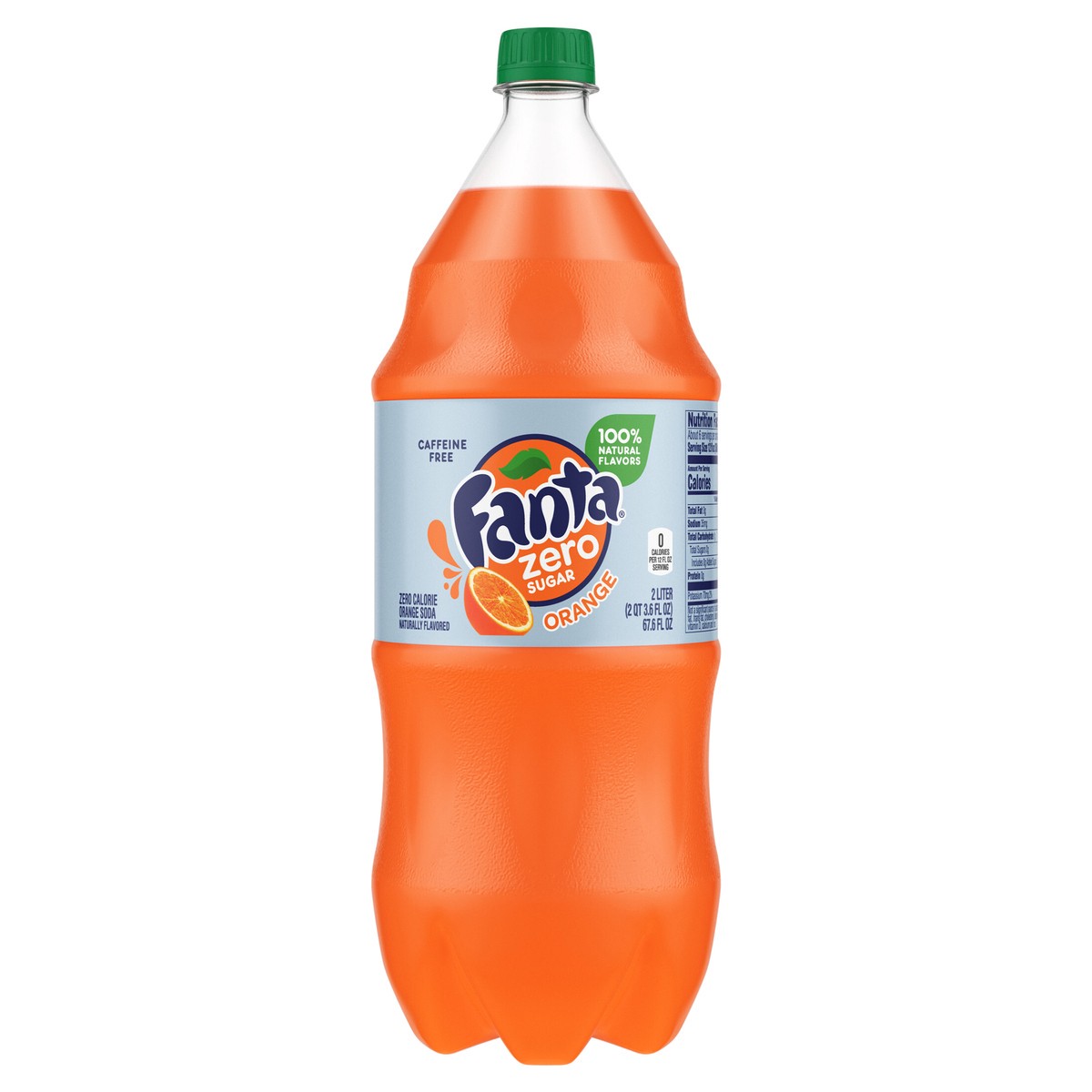 slide 7 of 9, Fanta Orange Zero Sugar Soda Fruit Flavored Soft Drink, 2 Liters, 67.60 fl oz