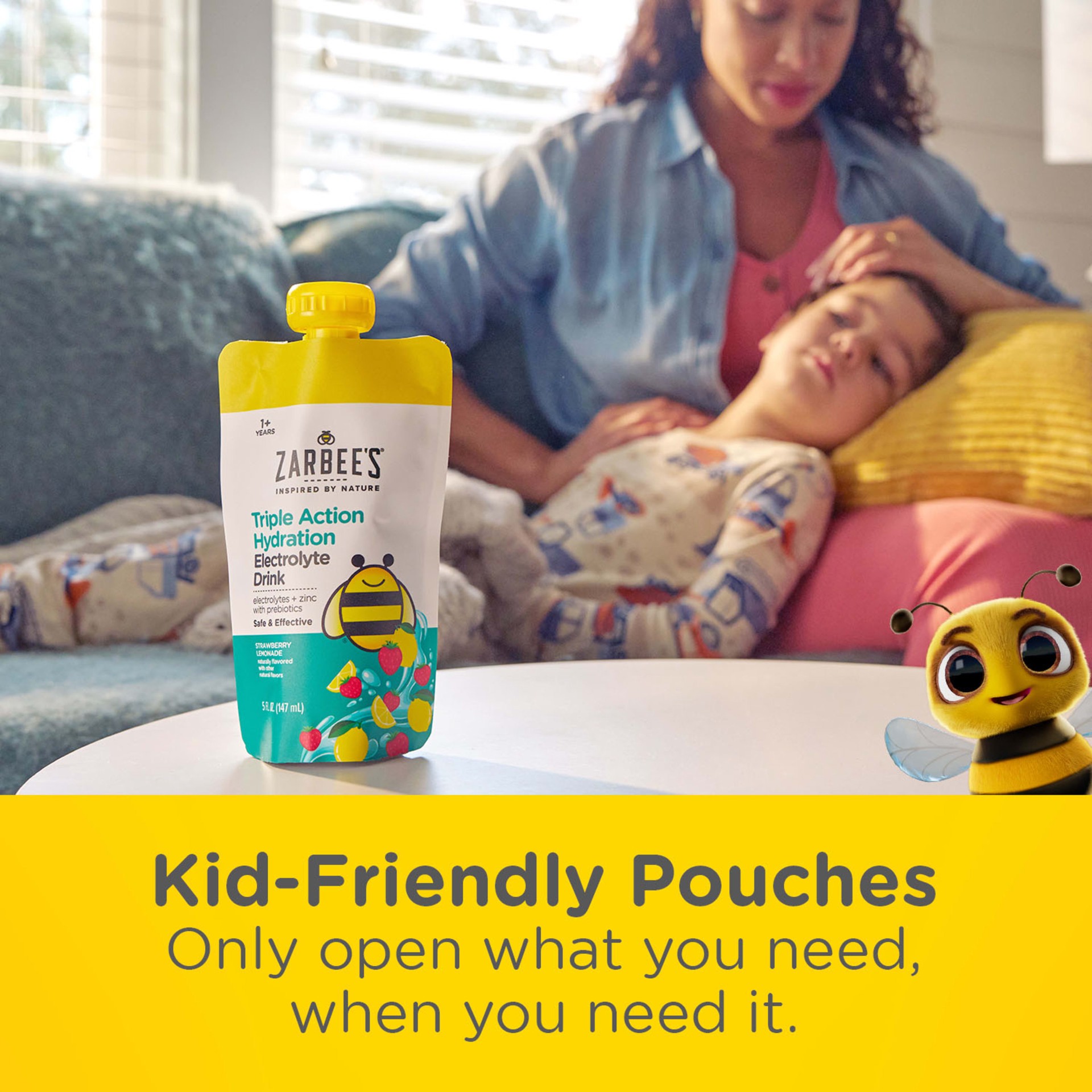 slide 4 of 8, Zarbee's Naturals Kids Triple Action Hydration Electrolyte Drink, Strawberry Lemonade Flavor, 5 Fl. Oz, Pack of 3, 3 ct