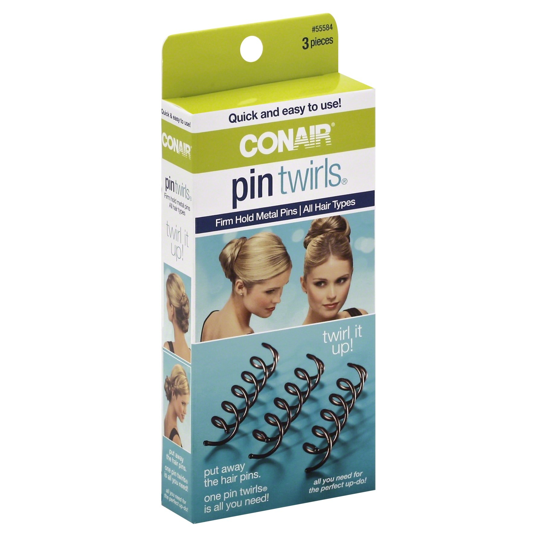 slide 1 of 4, Conair Hair Pin Twirls, 3 ct