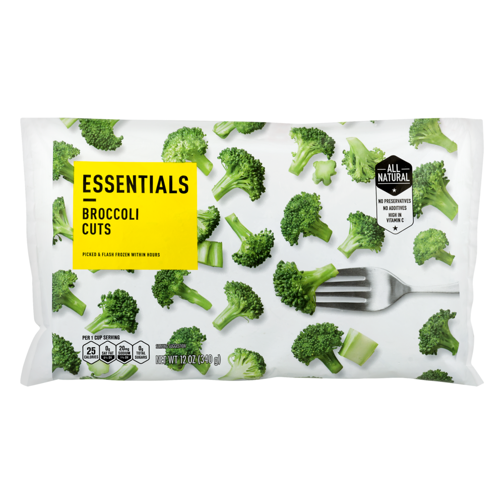 slide 1 of 1, Essentials Broccoli Cuts, 12 oz