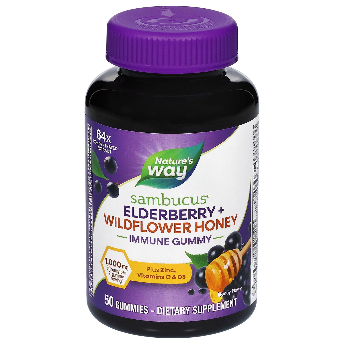 slide 3 of 4, Nature's Way Sambucus Immune Honey Gummy, 50 ct