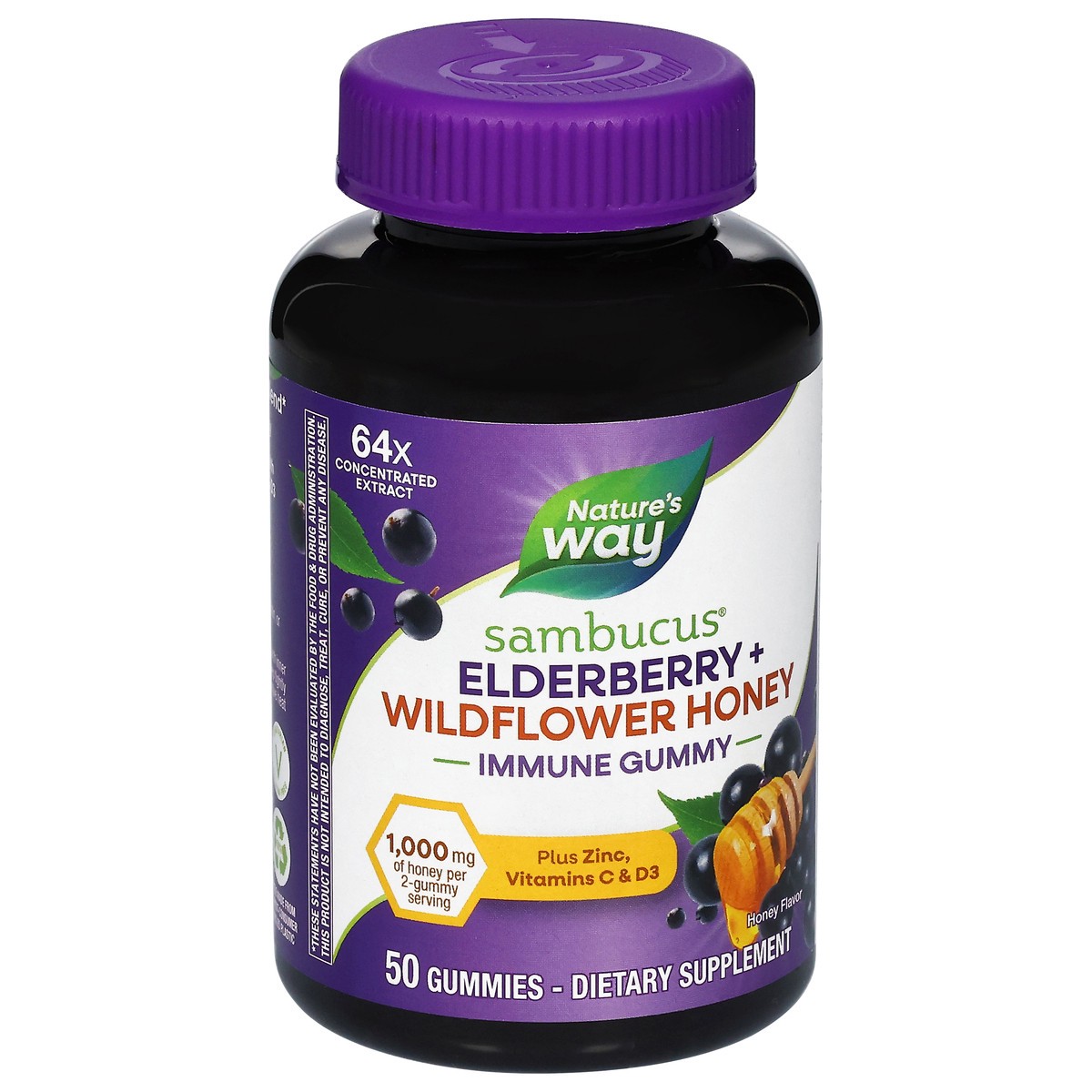 slide 4 of 4, Nature's Way Sambucus Immune Honey Gummy, 50 ct