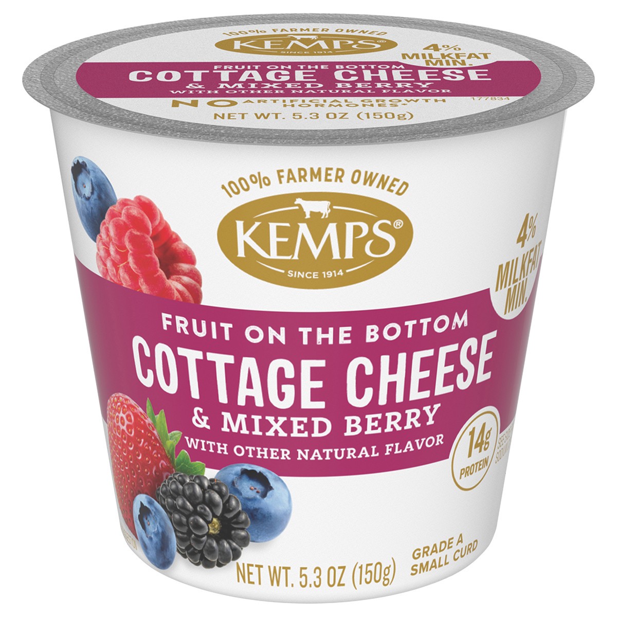 slide 1 of 5, Kemps Mixed Berry Cottage Cheese - 5.3 Oz, 5.3 oz
