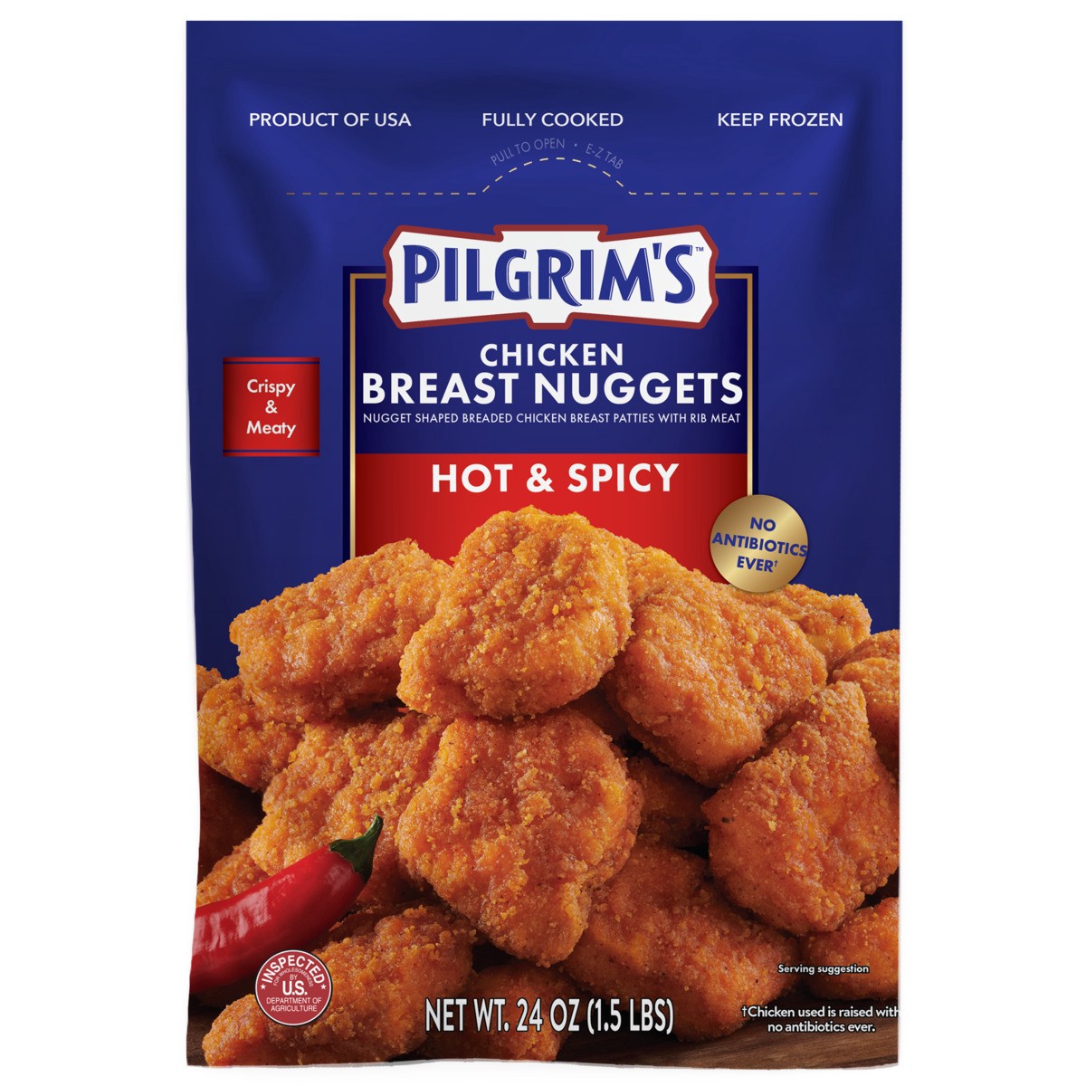 slide 4 of 6, Pilgrim's Hot & Spicy Chicken Breast Nuggets, 1.5 lb