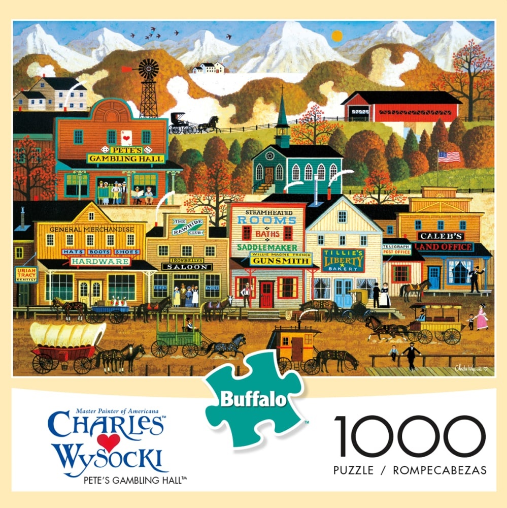 slide 1 of 1, Buffalo Games Charles Wysocki: Pete's Gambling Hall Jigsaw Puzzle, 1000 ct