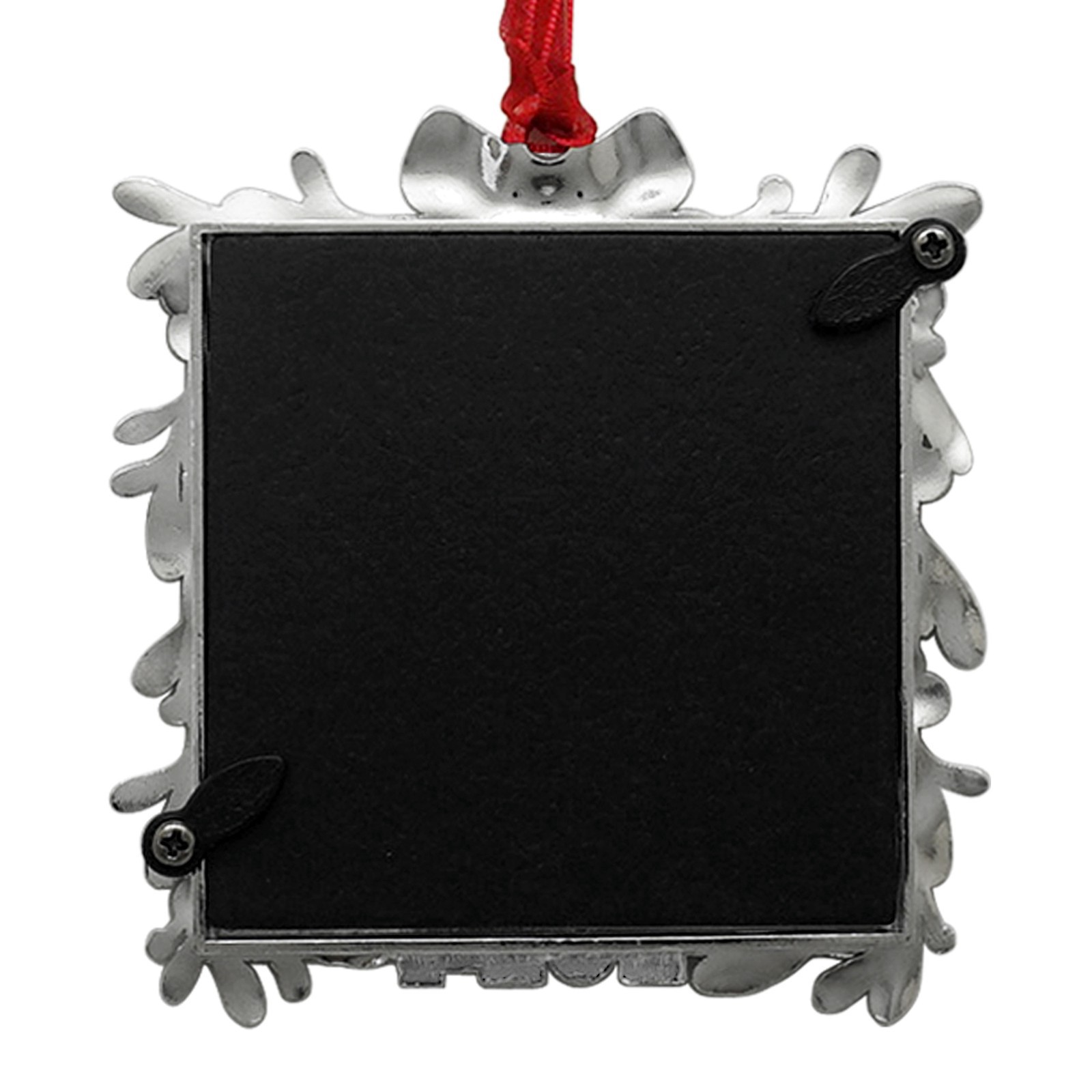 slide 3 of 3, 2.5" X 2.5" Silver Mistletoe & Bow 2025 Ornament Frame By Studio Decor, 2.5 in x 2.5 in