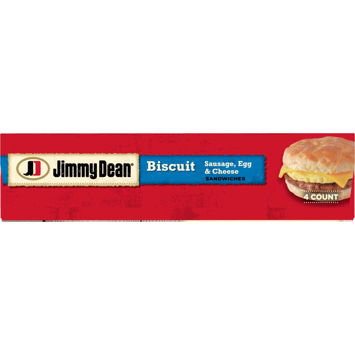 slide 4 of 9, Jimmy Dean Biscuit Breakfast Sandwiches with Sausage, Egg, and Cheese, Frozen, 4 Count, 510.29 g