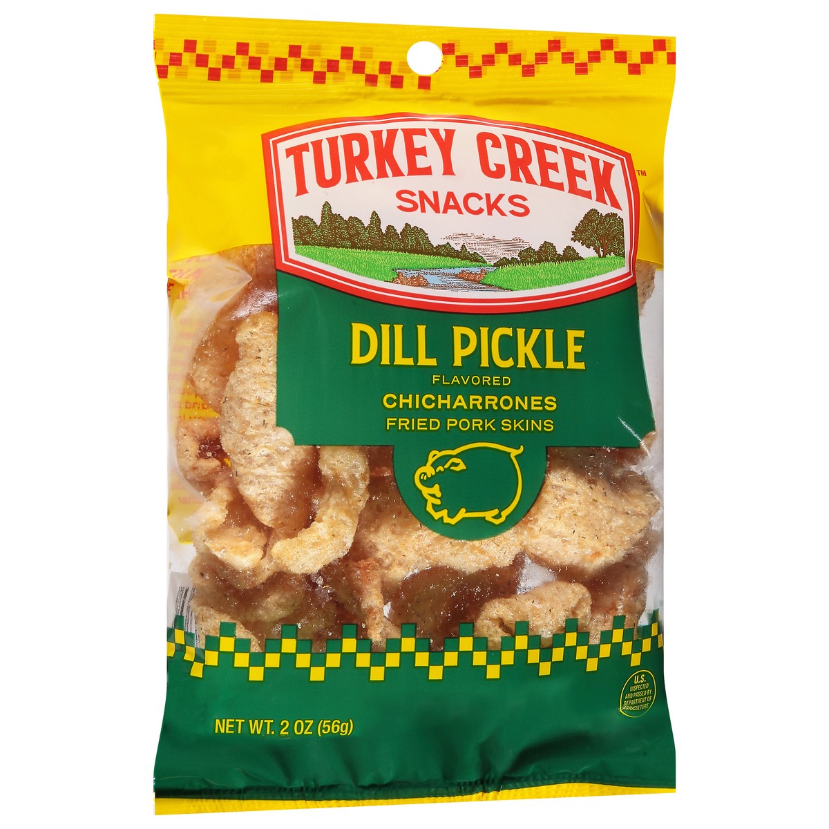 slide 2 of 9, Turkey Creek Dill Pickle Flavored Chicharrones 2 oz, 2 oz