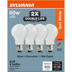 SYLVANIA A19 60 Watt Soft White Double Life Bulb