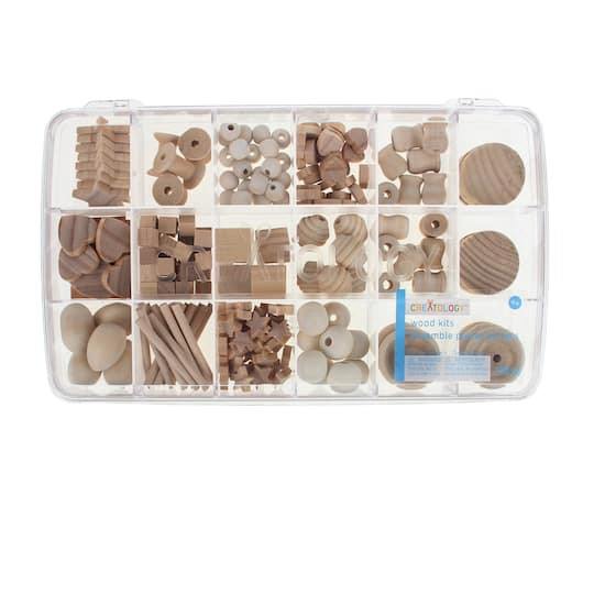 slide 1 of 5, Wood Crafting Assortment Kit By Creatology, 11.4 in x 6.7 in x 1.77 in