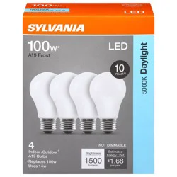 Sylvania LED A19 Frost 14 Watts Daylight Indoor/Outdoor Bulbs 4 Each