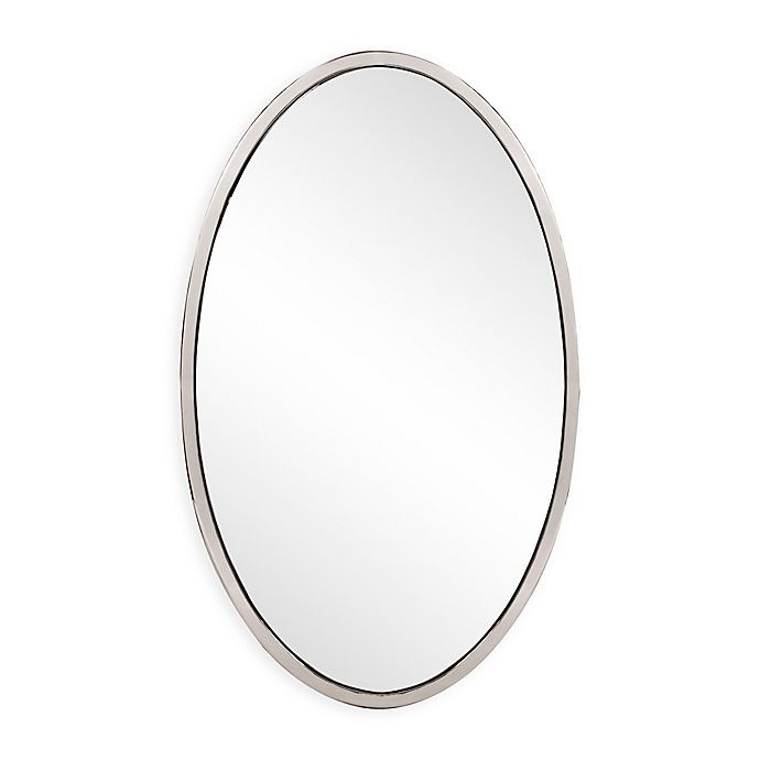 slide 1 of 1, Howard Elliott Simone Oval Wall Mirror - Silver, 35 in x 21 in