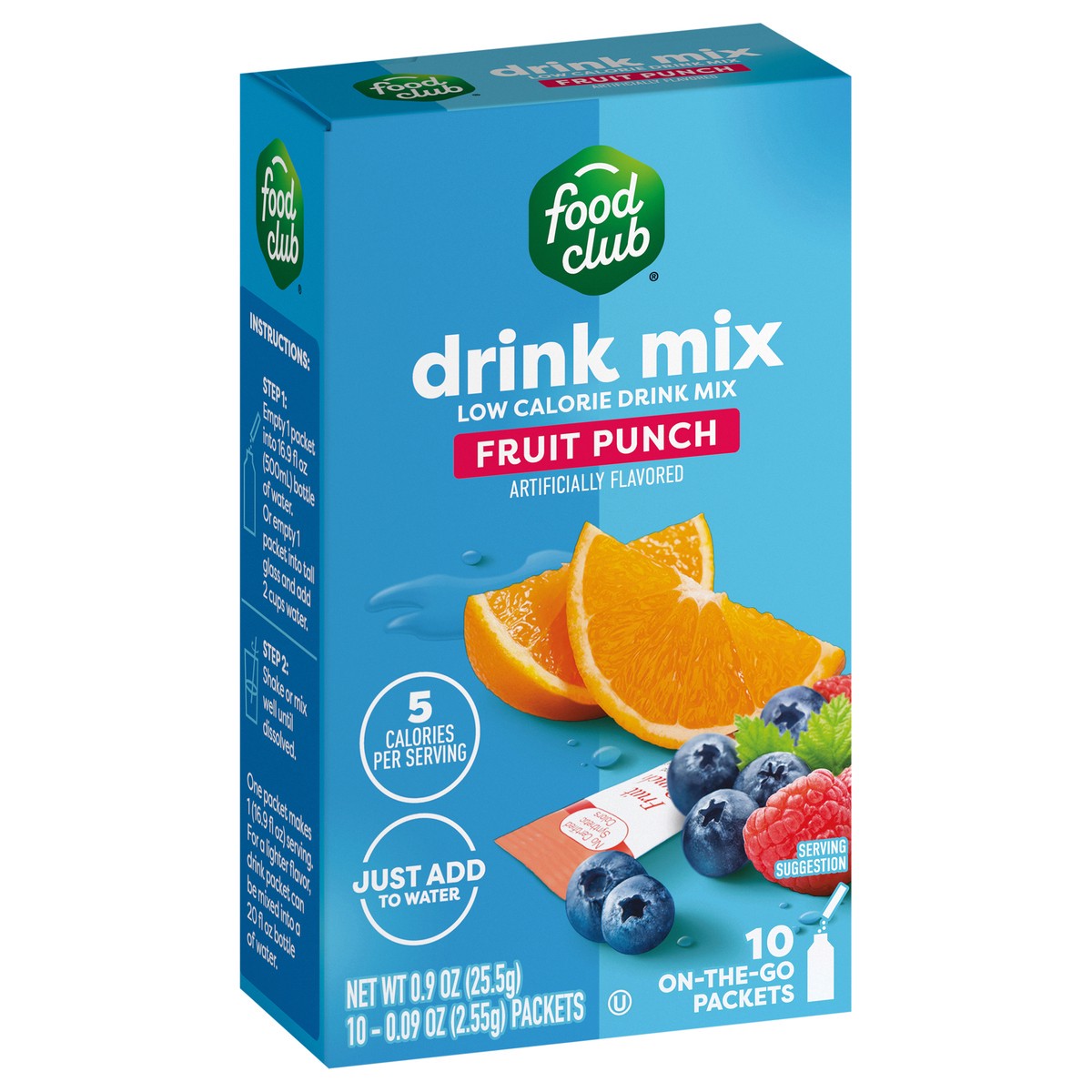 slide 9 of 12, Food Club +h To Go!, Fruit Punch Low Calorie Drink Mix- 10 ct, 10 ct