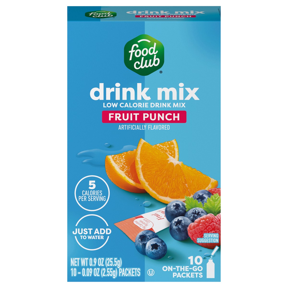 slide 1 of 12, Food Club +h To Go!, Fruit Punch Low Calorie Drink Mix- 10 ct, 10 ct