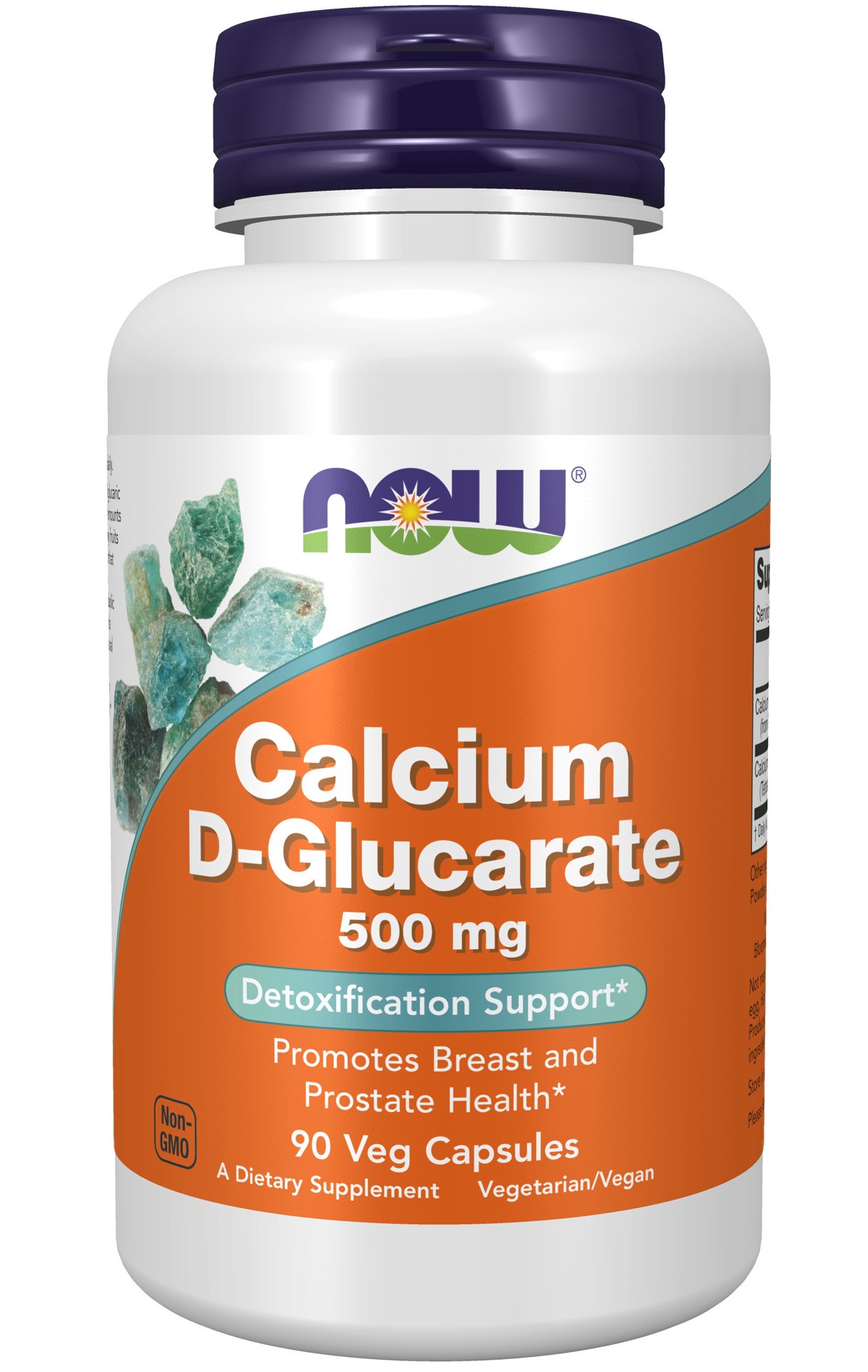 slide 1 of 4, NOW Calcium D-Glucarate 500 mg - 90 Veg Capsules, 90 ct