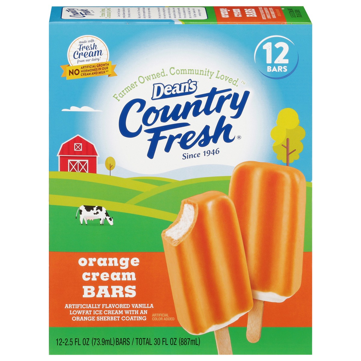 slide 8 of 13, Country Fresh Orange Cream Bars, 12 ct