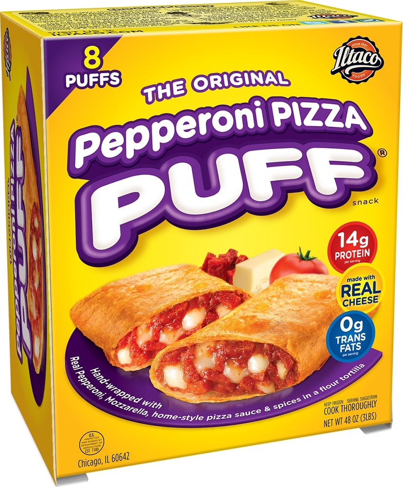 slide 1 of 1, Iltaco Pepperoni Pizza Puff 8Pk, 48 oz