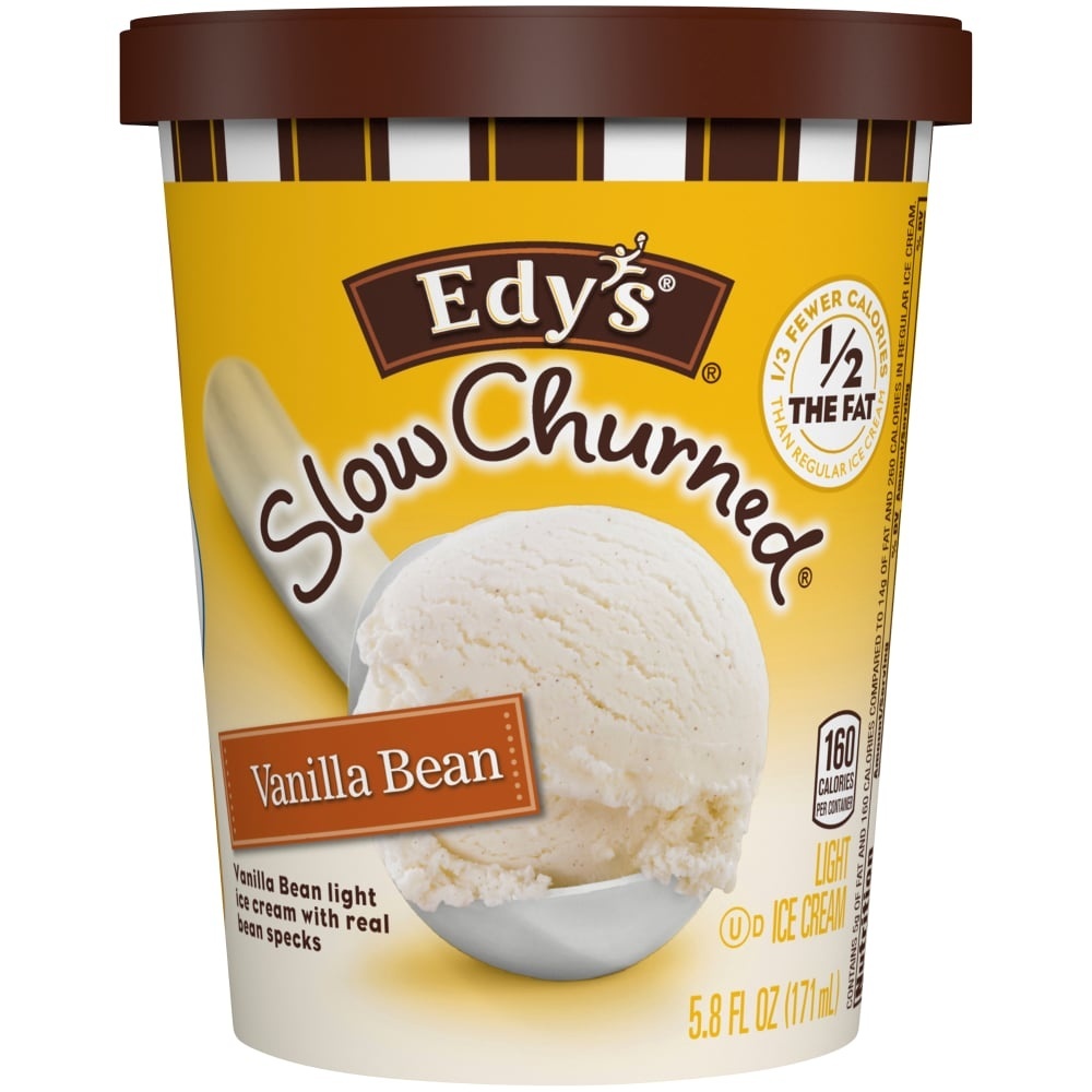 slide 1 of 1, Edy's Slow Churned Light Vanilla Bean Ice Cream, 5.8 oz