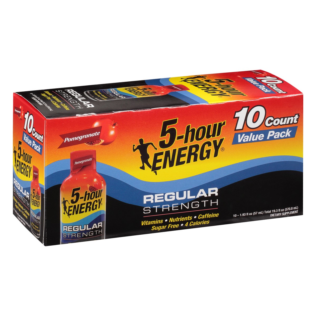 slide 5 of 13, 5-hour ENERGY Shot, Regular Strength, Pomegranate, 10 ct