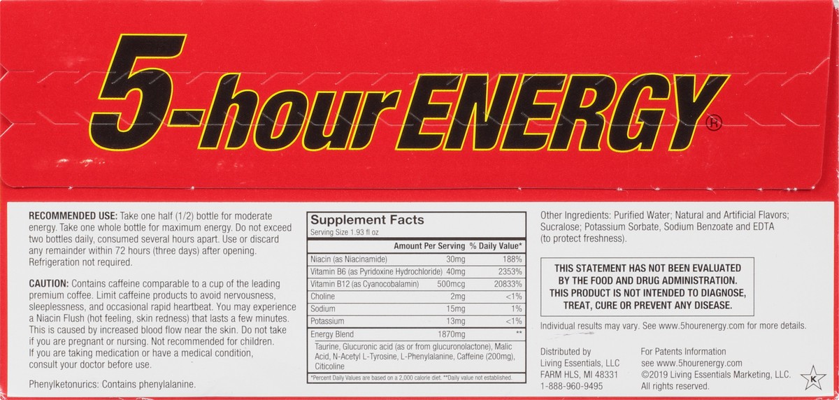 slide 7 of 13, 5-hour ENERGY Shot, Regular Strength, Pomegranate, 10 ct