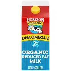 Horizon Organic DHA Omega-3 Milk, DHA 2 Percent Milk, 64 FL OZ Half Gallon Carton