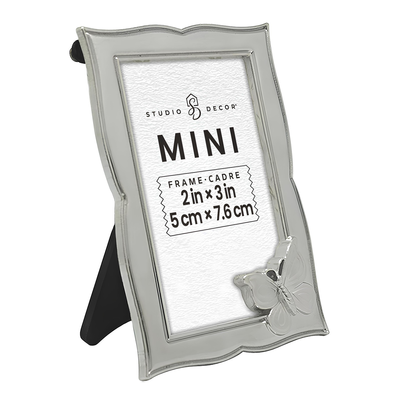slide 3 of 3, Mini Silver Buttefly Frame By Studio Decor, 2 in x 3 in