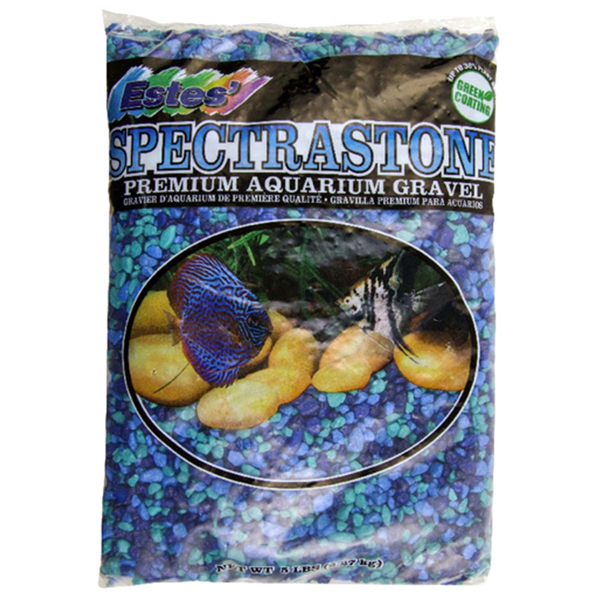 slide 1 of 2, ESTES Spectrastone Aquarium Gravel, Blue Jean, 5lb, 5 lb