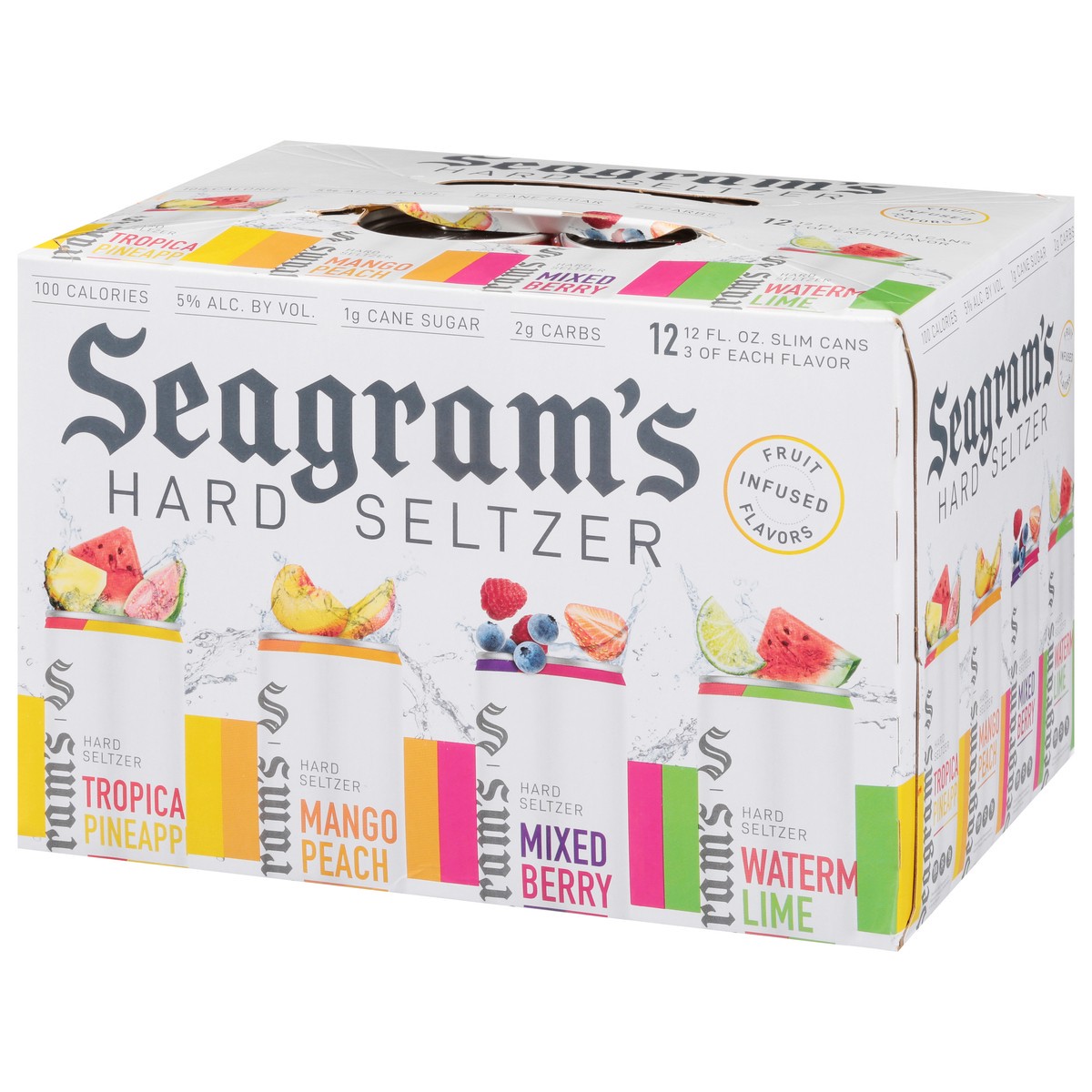 slide 3 of 9, Seagram's Hard Seltzer Assorted Beer 12 - 12 fl oz Cans, 12 ct