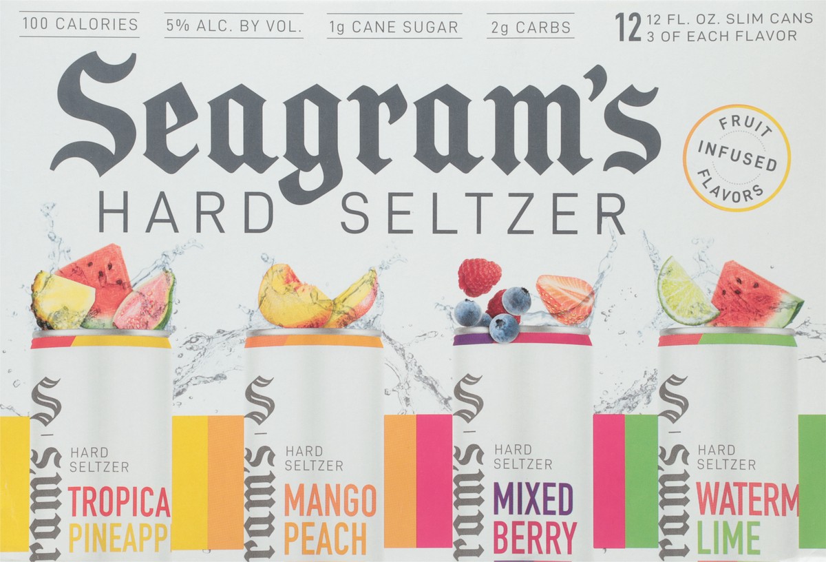 slide 5 of 9, Seagram's Hard Seltzer Assorted Beer 12 - 12 fl oz Cans, 12 ct