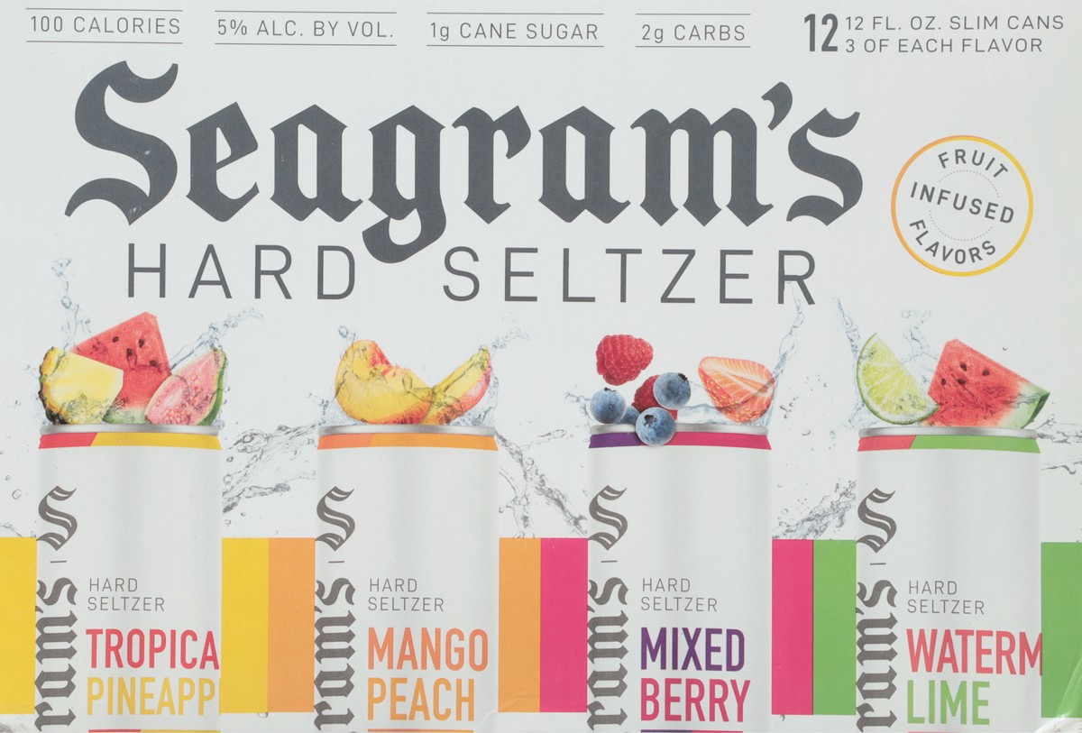 slide 6 of 9, Seagram's Hard Seltzer Assorted Beer 12 - 12 fl oz Cans, 12 ct