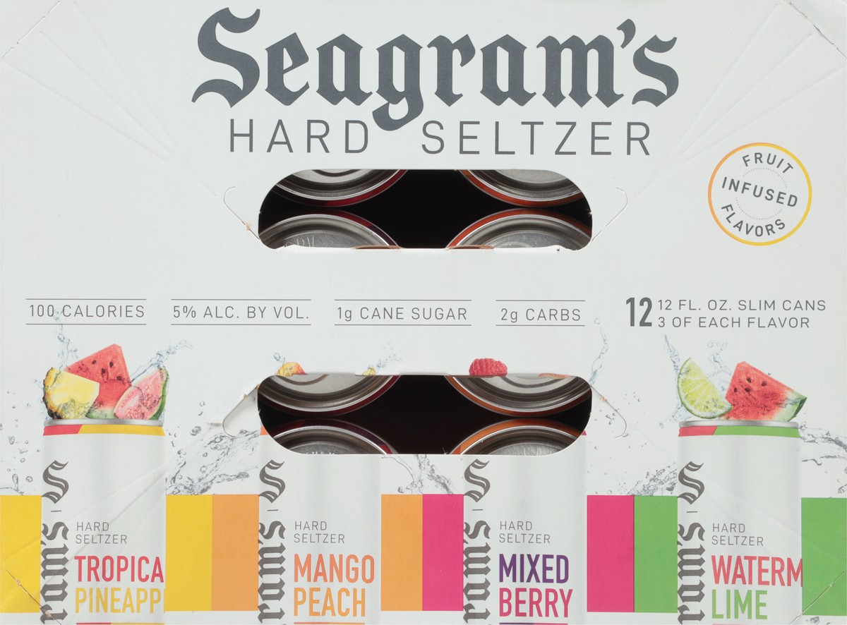 slide 9 of 9, Seagram's Hard Seltzer Assorted Beer 12 - 12 fl oz Cans, 12 ct