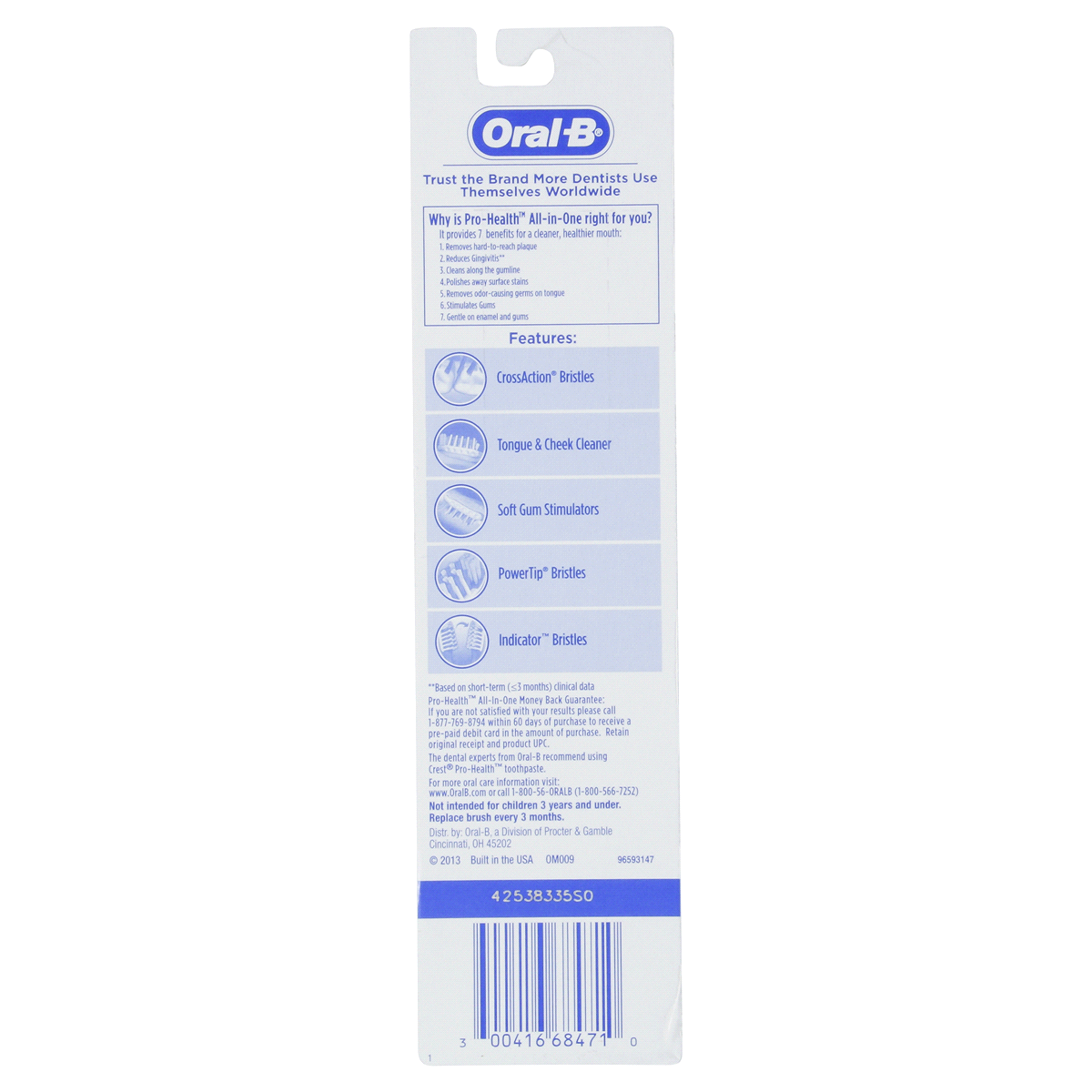 slide 2 of 9, Oral-B CrossAction All In One Toothbrushes, Medium, 2 ct