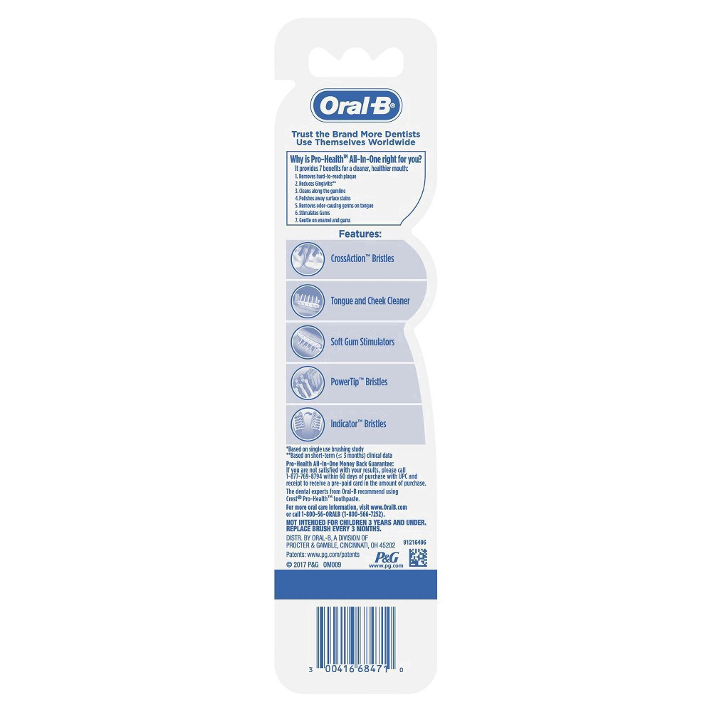 slide 100 of 116, Oral-B CrossAction All In One Toothbrushes, Medium, 2 ct