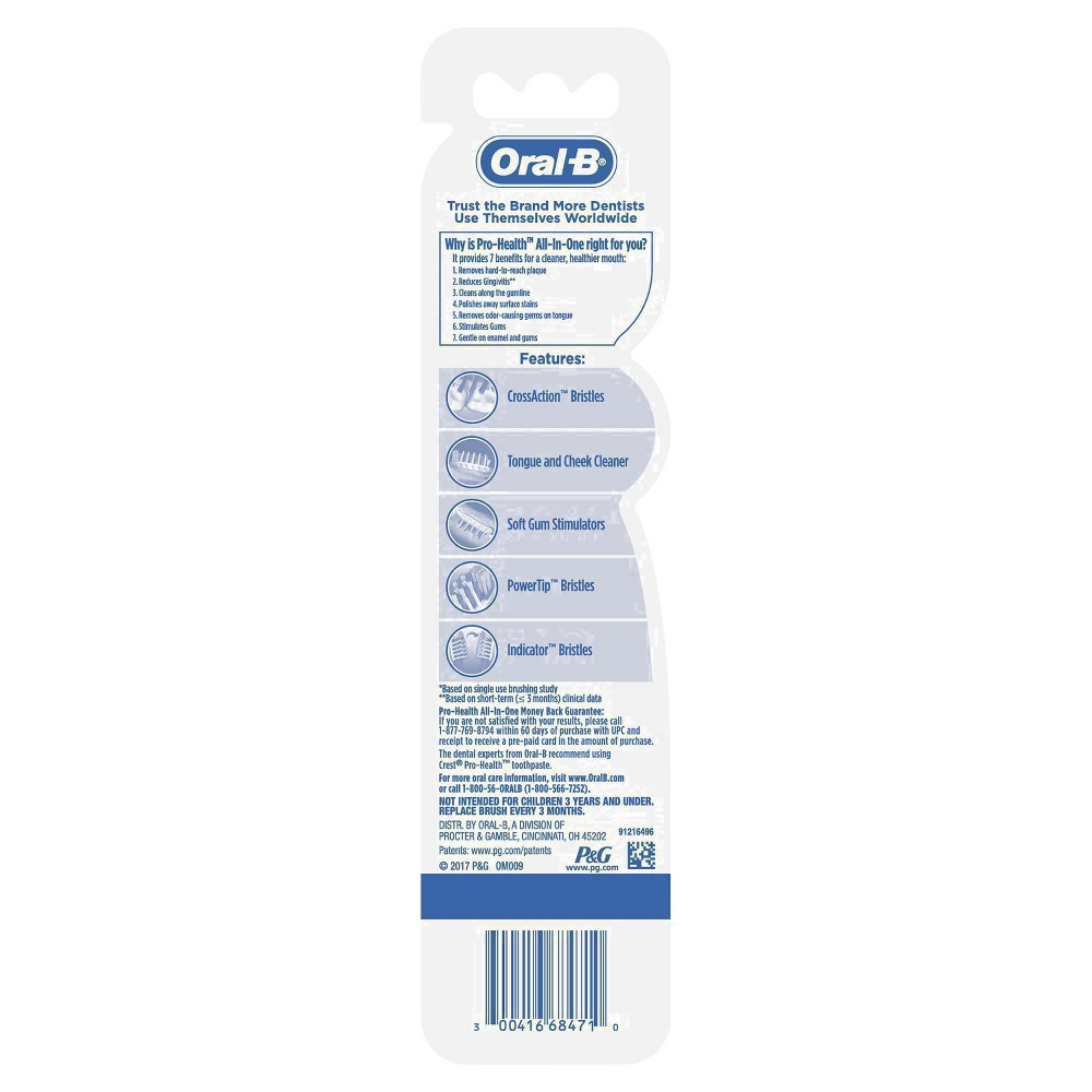 slide 27 of 116, Oral-B CrossAction All In One Toothbrushes, Medium, 2 ct