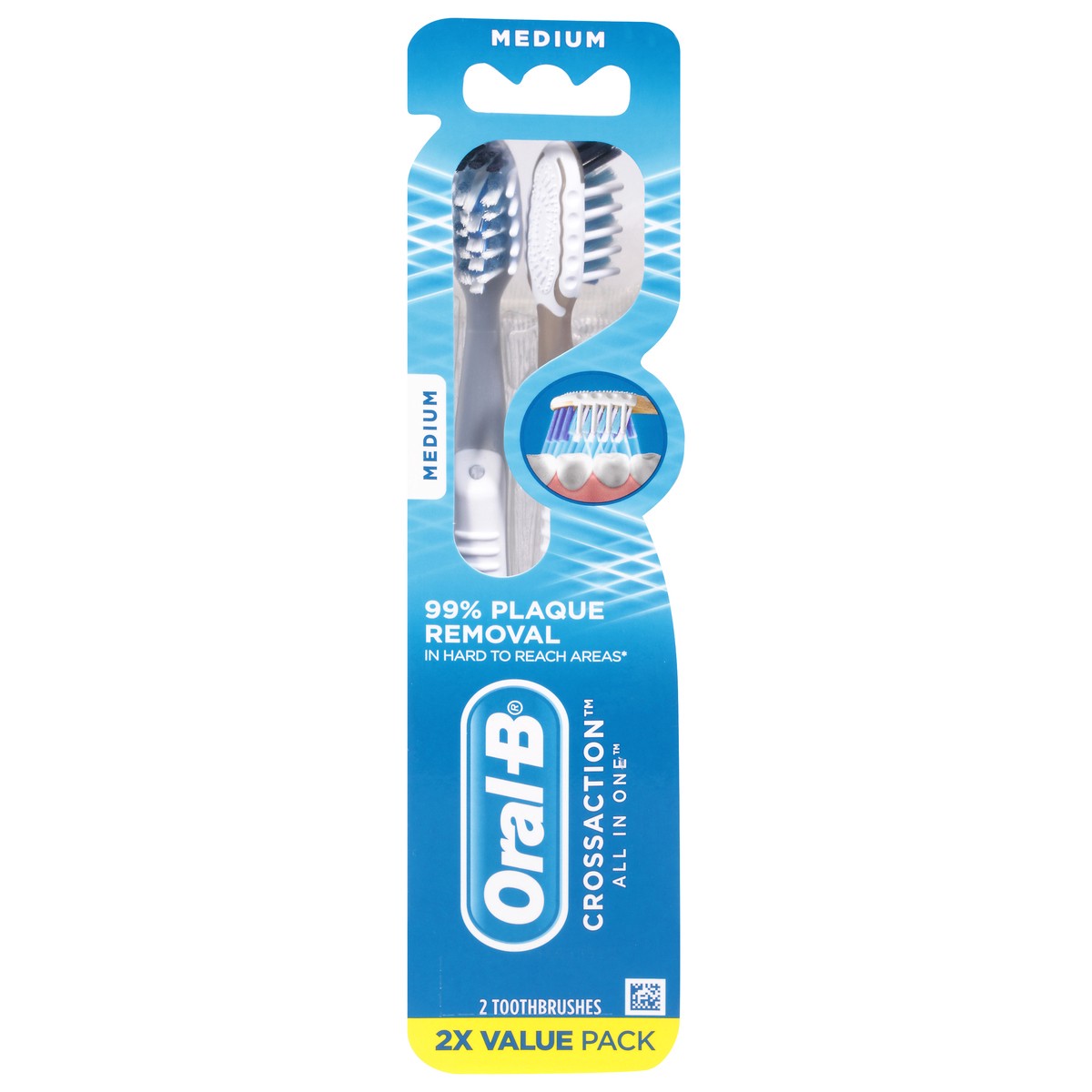 slide 1 of 116, Oral-B CrossAction All In One Toothbrushes, Medium, 2 ct