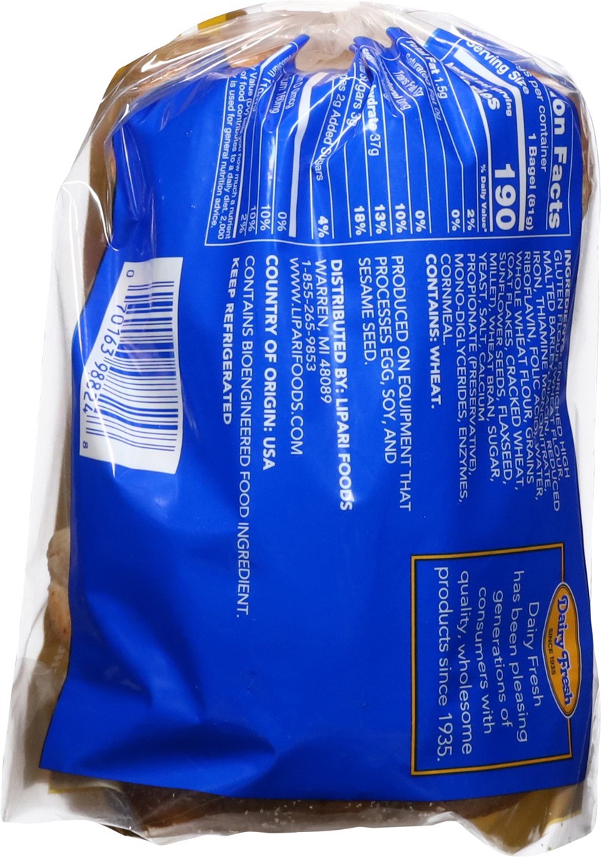 slide 4 of 13, Dairy Fresh Pre-Sliced Multigrain Bagels 5 ea, 5 ct