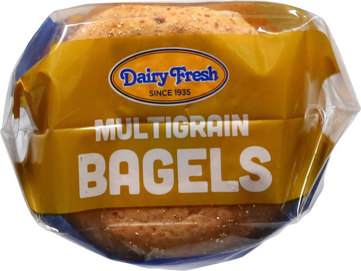 slide 9 of 13, Dairy Fresh Pre-Sliced Multigrain Bagels 5 ea, 5 ct