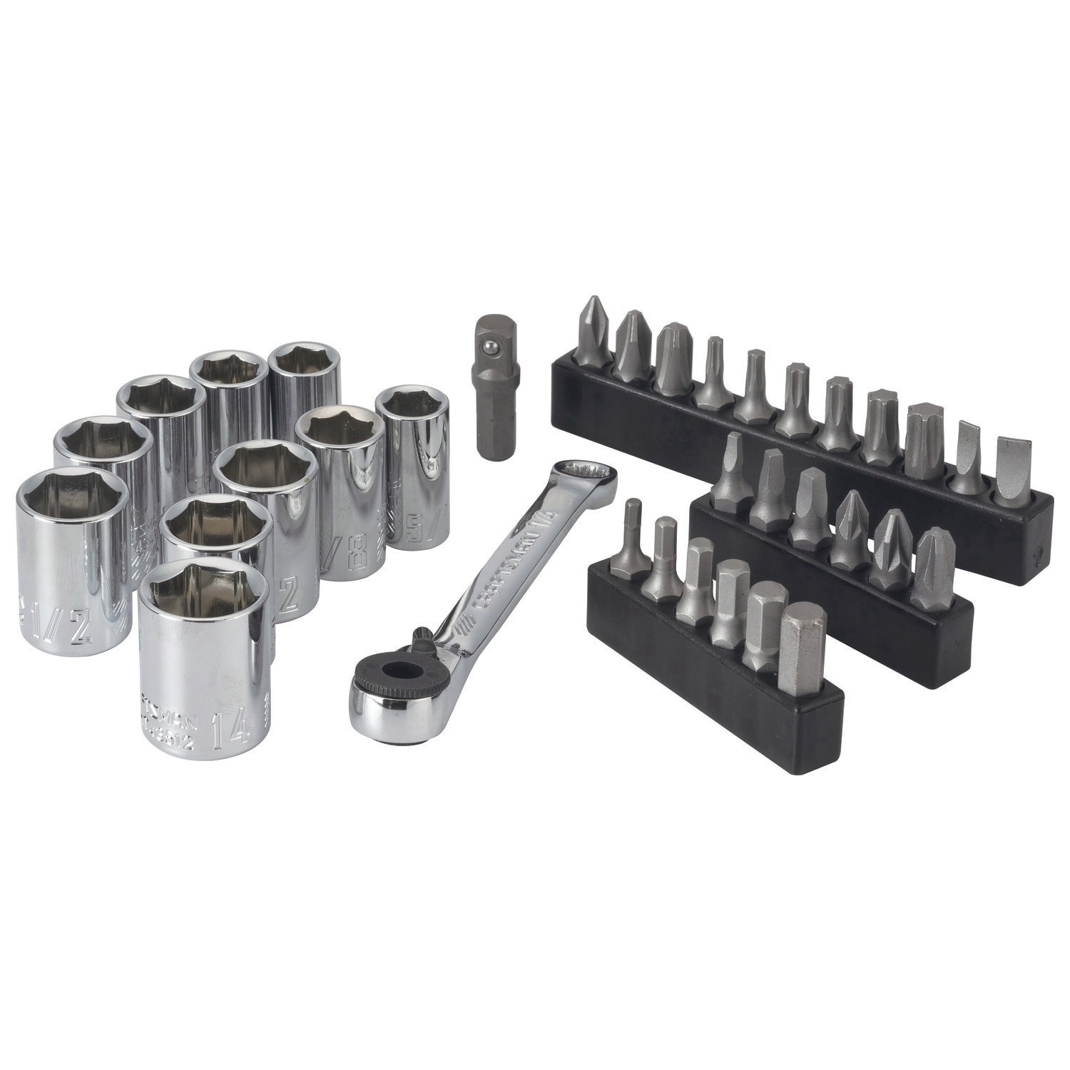 slide 1 of 6, CRAFTSMAN 35-Piece 1/4-in Drive Set Hex Bit Driver Socket Set, 1 ct