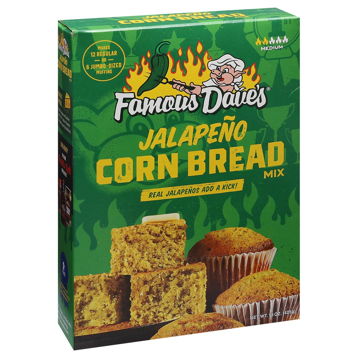 slide 5 of 9, Famous Dave's Jalapeno Corn Bread Mix, 15 oz