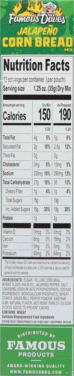 slide 6 of 9, Famous Dave's Jalapeno Corn Bread Mix, 15 oz