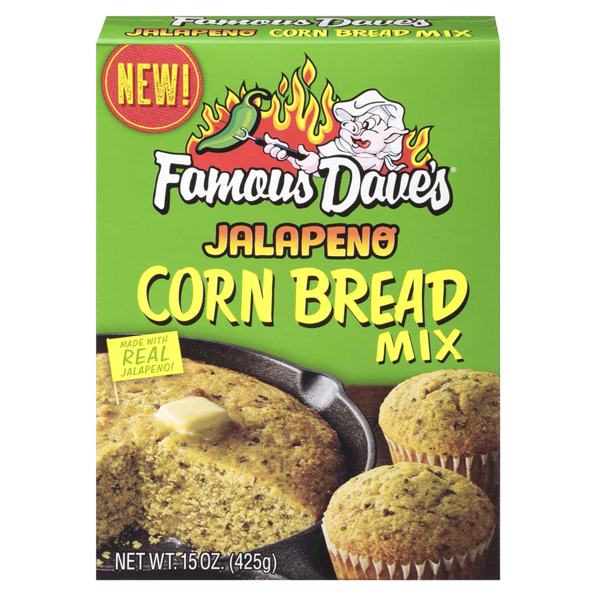 slide 1 of 9, Famous Dave's Jalapeno Corn Bread Mix, 15 oz